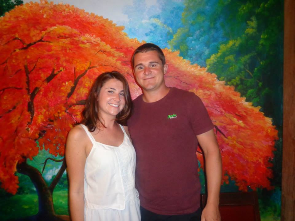 Enjoying dinner at R&R Restaurant