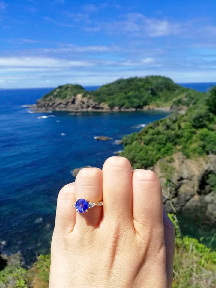 tanzanite ring, engagement, gold