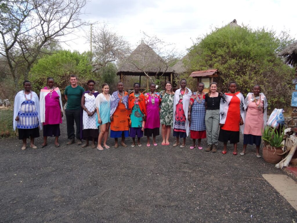 with maasai women in amboseli