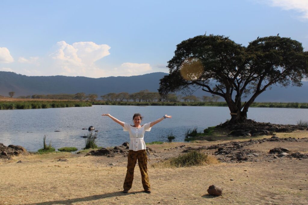 me at a lake in ngorongoro crater