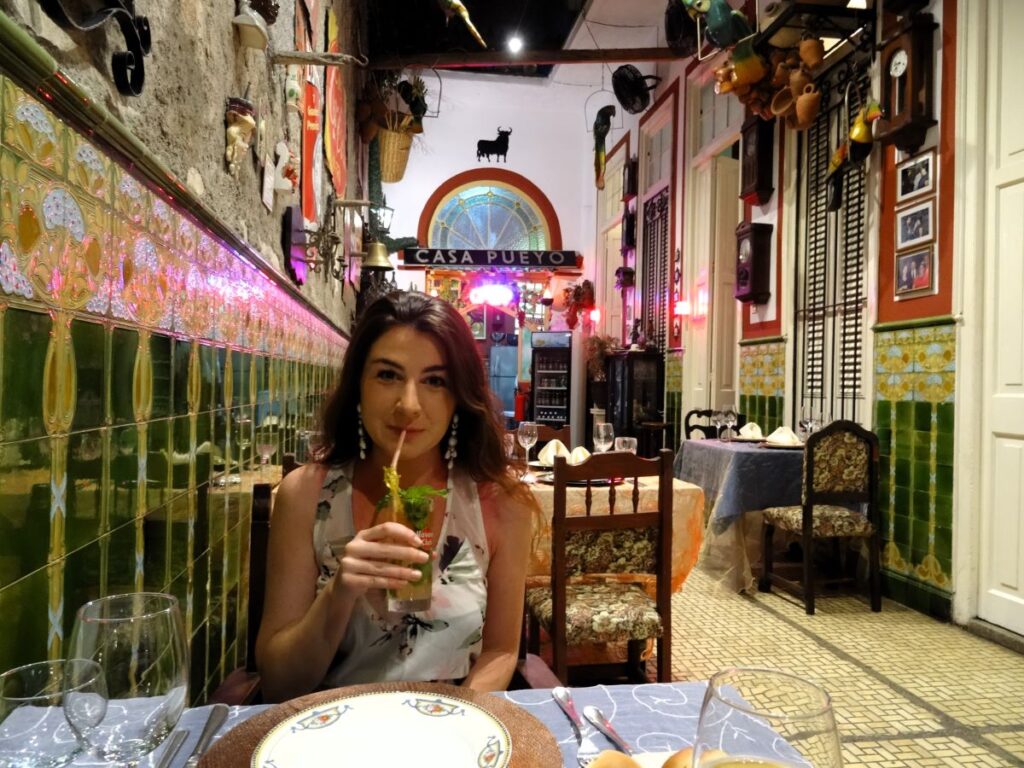 lady dining at restaurant in havana cuba