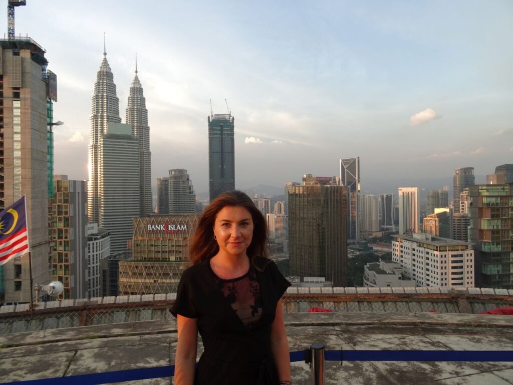 lady at heli lounge KL rooftop bar