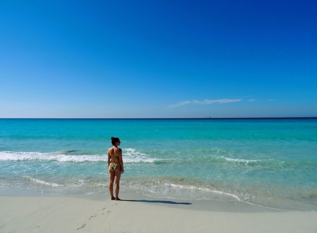 lady at varadero beach