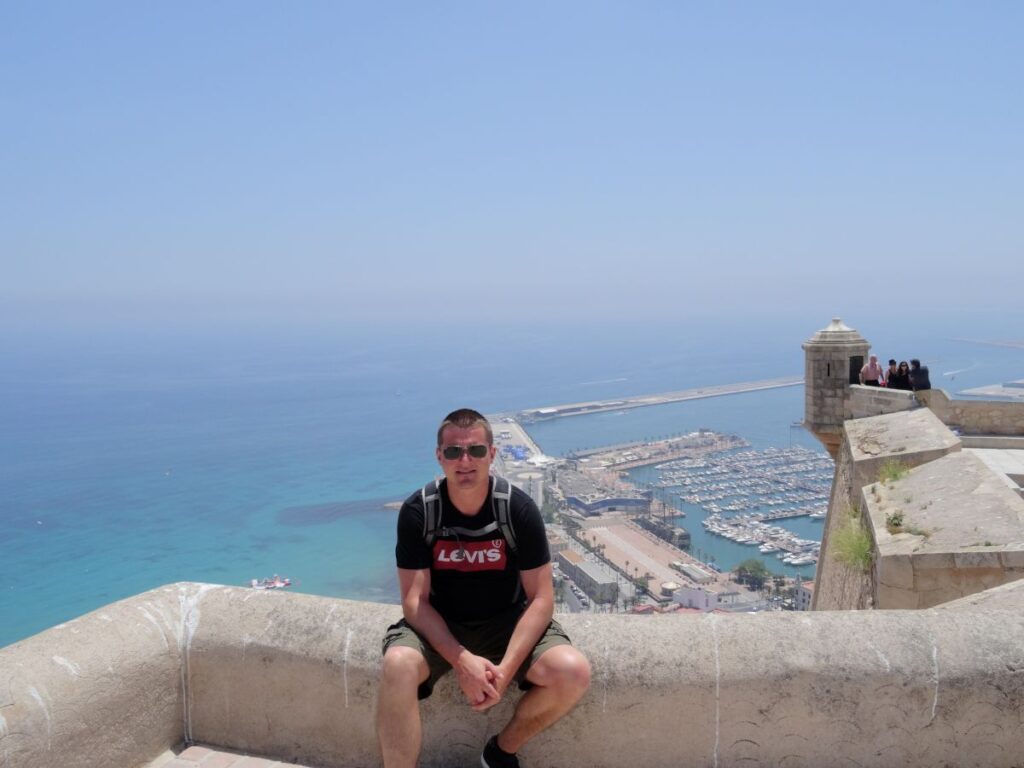 man at el castillo de santa barbara viewpoint
