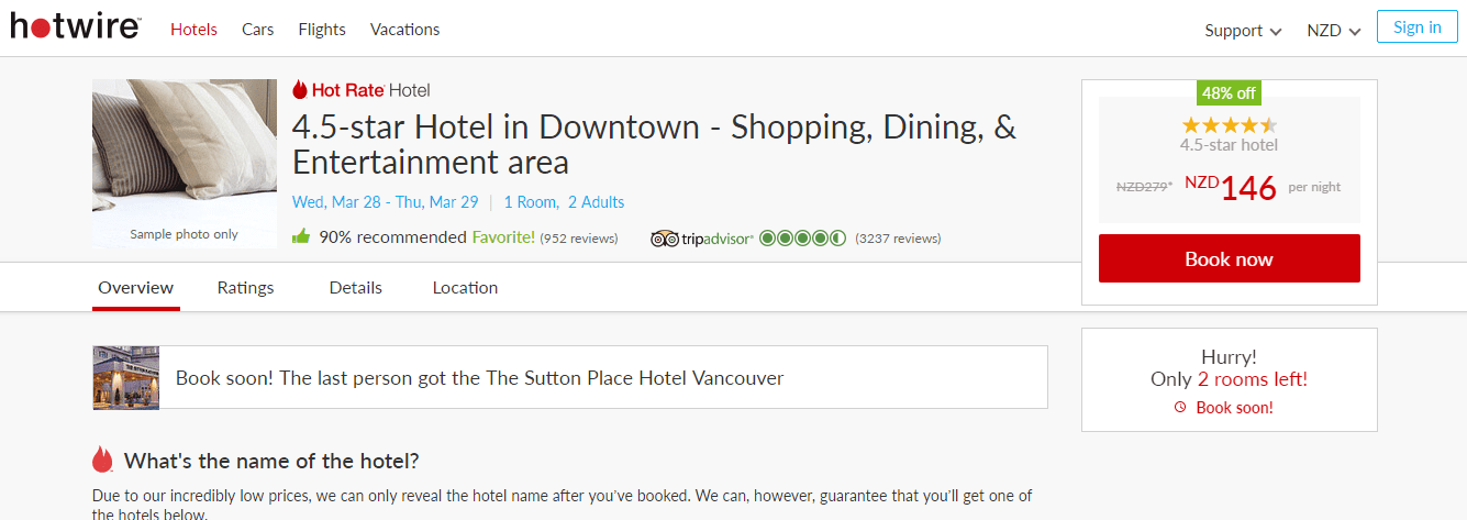 how to book a mystery hotel